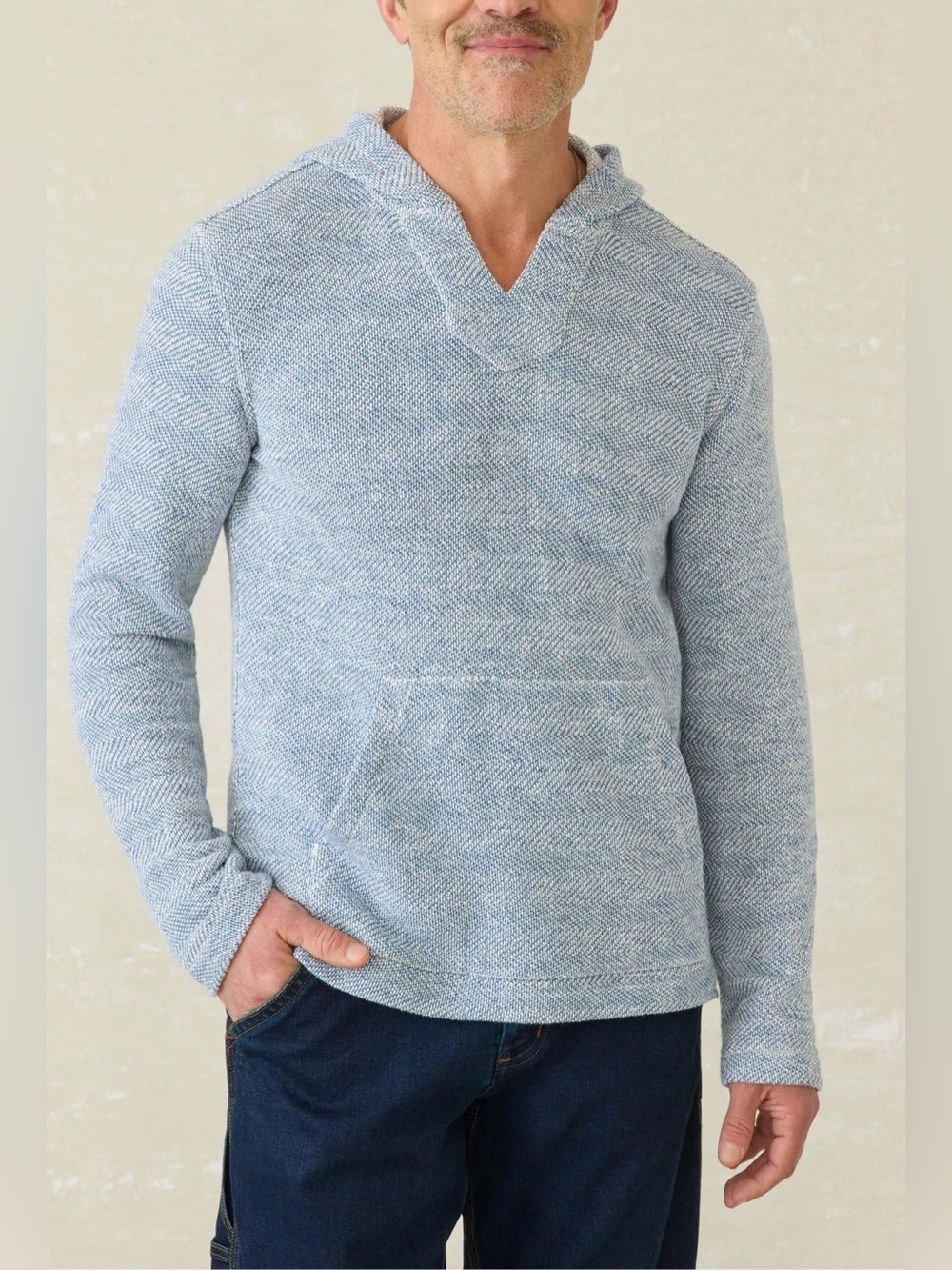 Faherty Men’s Whitewater Baja Beach Knit Hoodie size Large